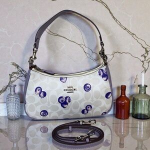 Coach White Signature Canvas Shoulder Bag